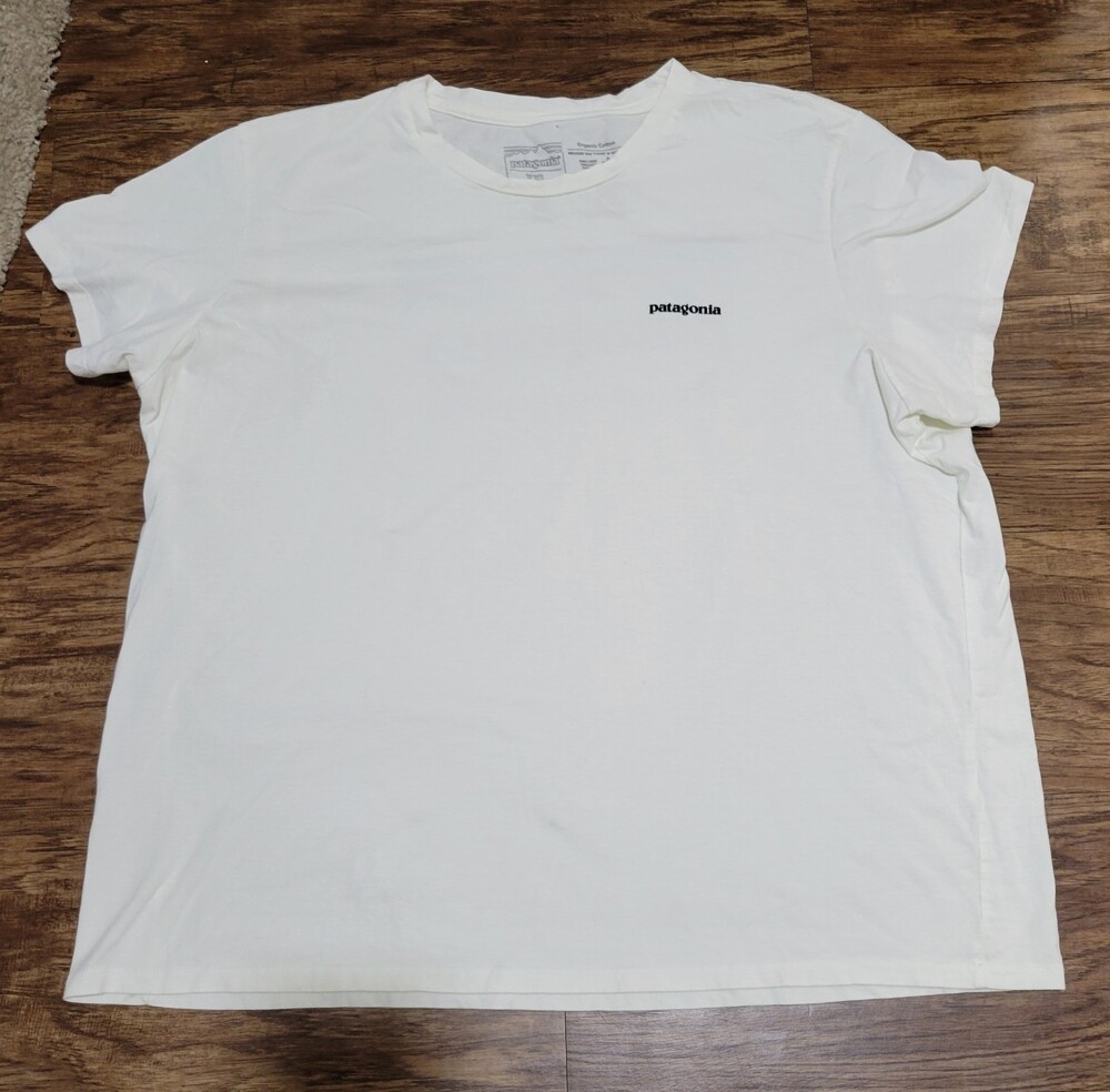 Patagonia Womens Organic Tee 2XL White Save Our Home Planet - Picture 10 of 12